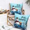 Hello Winter Pillow Covers 18x18 Set of 2 Blue Truck with Lovely Snowman Puppy Dog Throw Pillow Case Snowflakes Snowman Cushion Case for Holiday Decorations Couch Sofa
